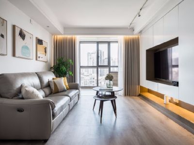 蓝花楹97平二居室北欧极简风格装修案例