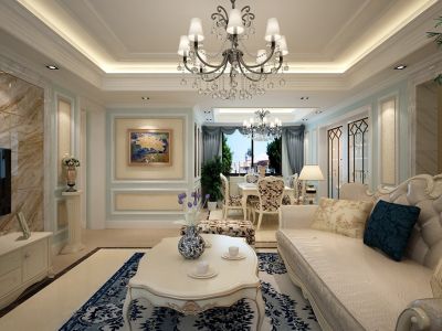 兰亭雅苑164平4居室法式浪漫装修案例