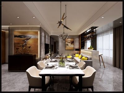 石湾龙湾新城120㎡现代简约三居装修案例