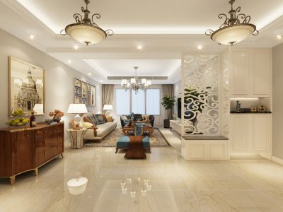 熙悦诚郡混搭风格142平米三居室装修案例