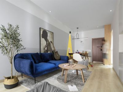 滨河花园北欧风格126平米三居室装修案例