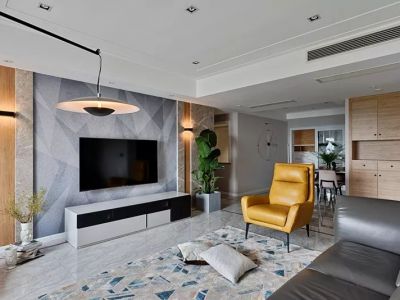 亮马水晶现代风格120平米三居室装修案例