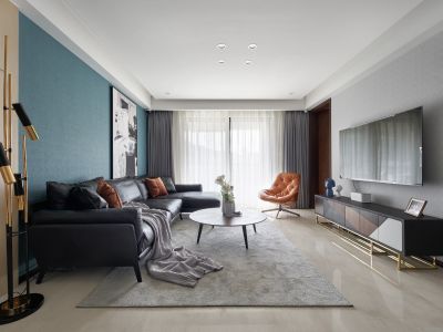 天畅园现代风格123平米三居室装修案例