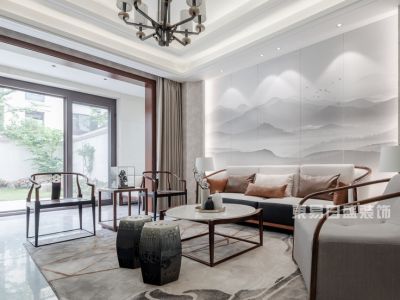 绿城东方玉园400平别墅简约中式风格装修案例