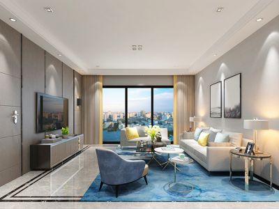 金尚小区现代风格123平米三居室装修案例