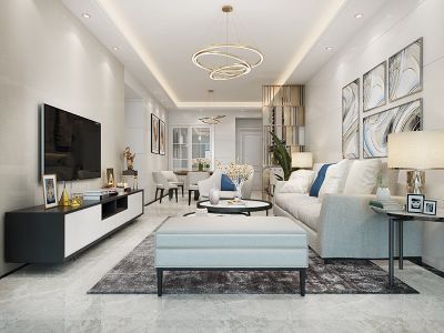 裕发花园现代风格118平米三居室装修案例