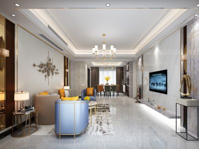 新景龙郡现代风格136平米三居室装修案例