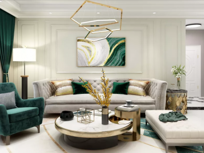 盛唐华都轻奢风格三居147平米装修案例