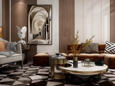 盛世华庭现代简约二居103平米装修案例