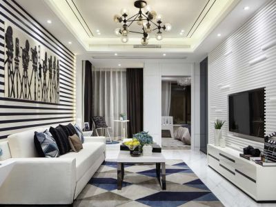 天景山公寓87平米三居室新古典风格装修案例