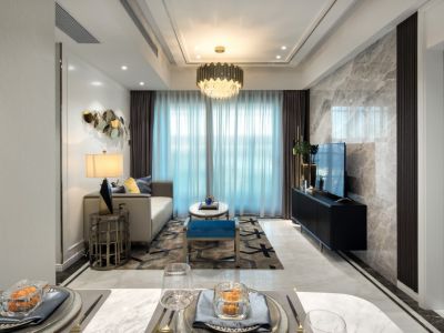 龙湖文馨苑95㎡三居室现代轻奢装修案例