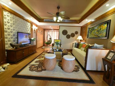 江山·恒通120平米三居室东南亚风格装修案例