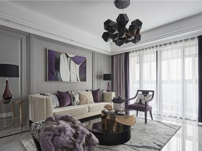 融信·澜天美式风格128平米三居室装修效果图案例