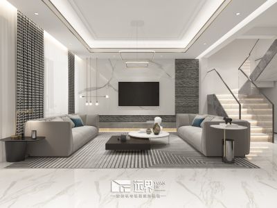 保利大都汇320平现代轻奢风格别墅装修案例