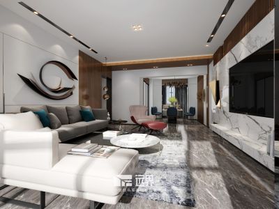 海滨豪庭350平轻奢风格别墅装修案例