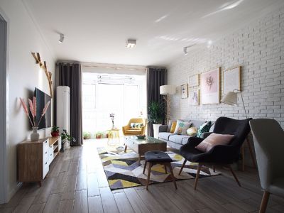 中德英伦城邦115平三居室北欧极简风格装修案例