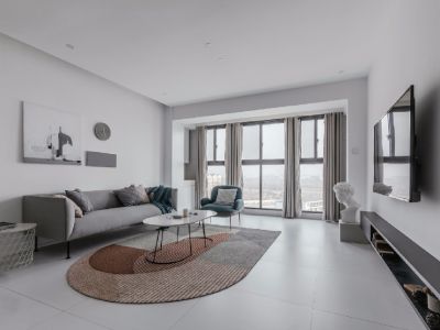 保利康桥120平三居室现代简约风格装修案例