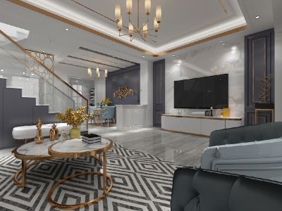 碧桂园小区300平米别墅轻奢风格装修案例
