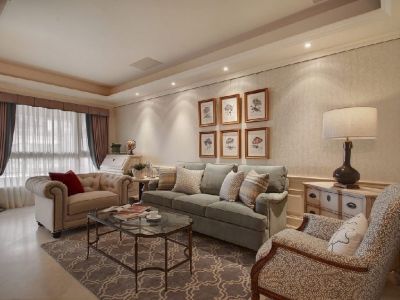 山水四季城125平三居室现代风格装修案例