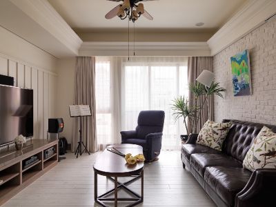 龙府花园120平三居室美式经典风格装修案例