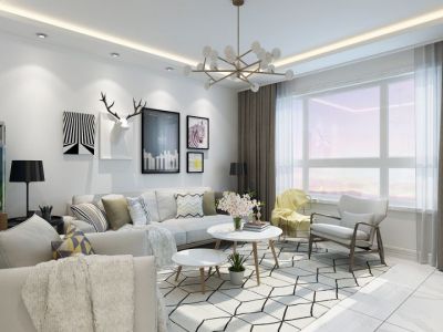 润江小区北欧风格114平米三居室装修案例