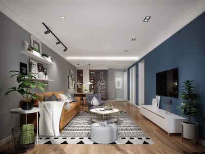 锦翔花园北欧风格123平米三居室装修案例