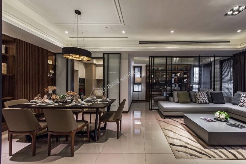 201平大平层轻奢风格装修案例效果图