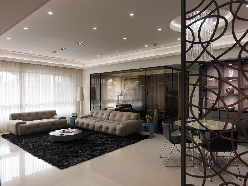 140平三居室现代风格装修案例效果图