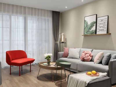 汉城时代北欧风格112平米三居室装修案例