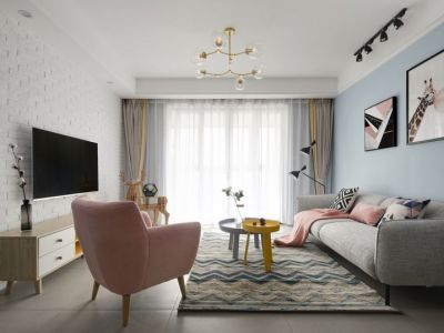 华彩轩北欧风格112平米三居室装修案例