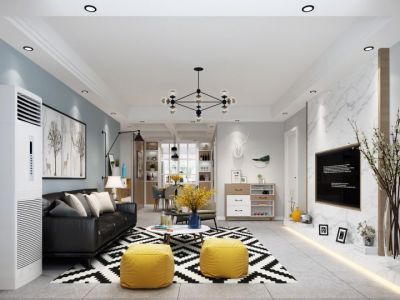 西苑小区北欧风格127平米三居室装修案例