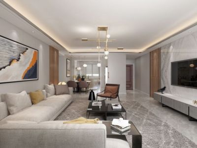 源昌鑫海湾现代风格143平米三居室装修案例