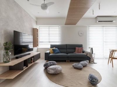 中福城简约风格116平米三居室装修案例