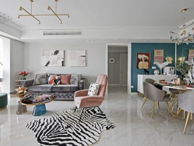 榕海花园轻奢风格116平米三居室装修案例