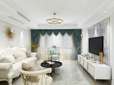 龙北小区130㎡四居室法式轻奢装修案例