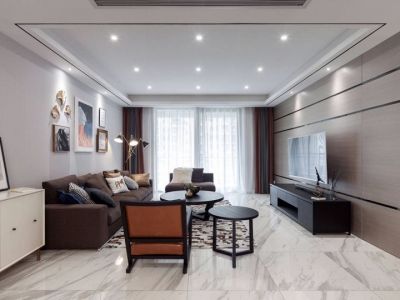 明园花园现代风格106平米三居室装修案例