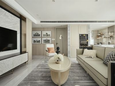 财苑家园舒适现代142平米三室两厅装修案例