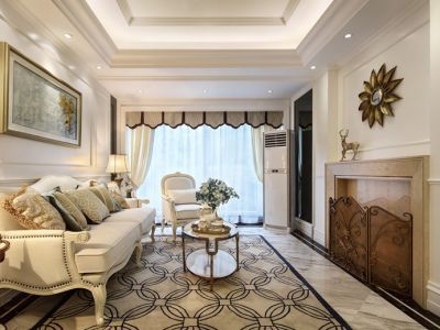 中海阅麓山简欧风格149平米三室两厅装修案例