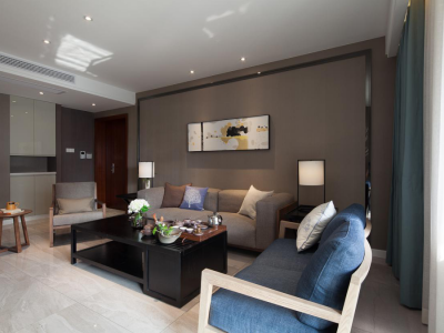 翡翠公园现代风格120平米三室两厅装修案例