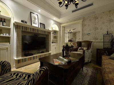 北京壹号庄园复古美式143平米三室两厅装修案例