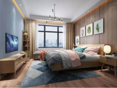 奥园广场93㎡三居室现代风格装修案例