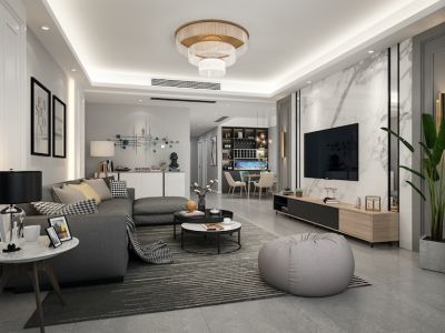 成达佳园121㎡三居室北欧风格装修案例