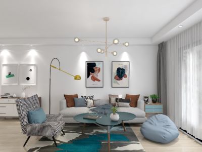 中旅名门府88平二居室北欧极简风格装修案例