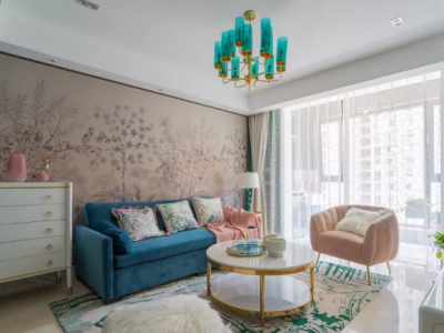 中粮珑悦锦云99平二居室混搭风格装修案例