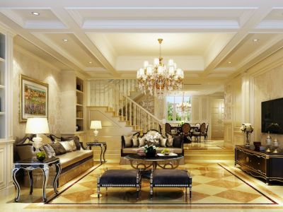 成都后花园二期245㎡别墅简欧风格装修案例