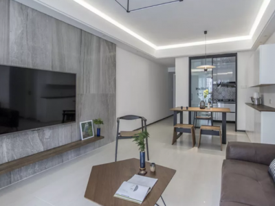 华侨城御龙山112平三居室现代简约风格装修案例