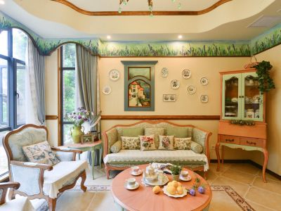 北大资源紫境东来温馨田园199平米别墅装修案例