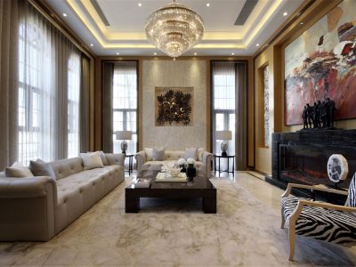 半山卫城混搭风格200平米别墅装修案例