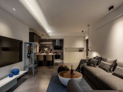 金强欧郡轻奢现代风格89平米二居装修案例