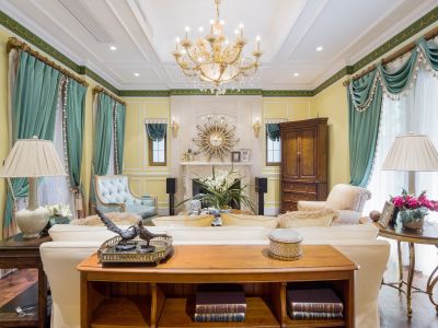 天鹅湖北苑田园风格186平米别墅装修案例